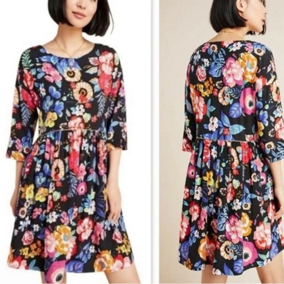 Maeve by Anthropologie Magnolia Floral Babydoll Tunic - Picture 1 of 6